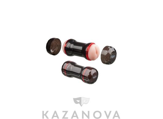 Мастурбатор вагина-анус MALESATION Double Joy из TPE корпусный двусторонний телесный 25 см