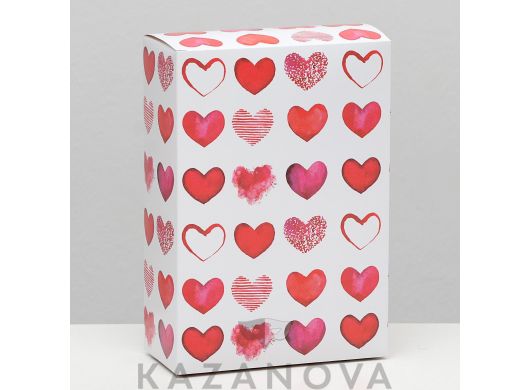 Подарочная коробка "Сердечки" 16х23х7,5см 1 шт.