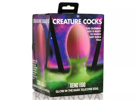 Втулка анальная Creature Cocks Xeno Egg L светящаяся в темноте
