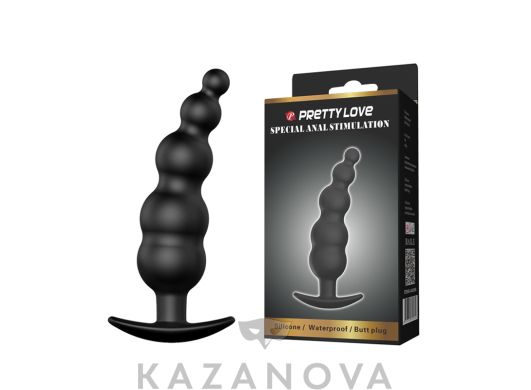 Втулка анальная BAILE Special Anal Stimulation из силикона рельефная черная
