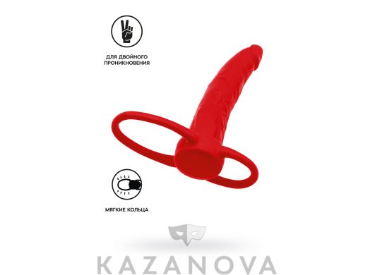 Насадка для двойного проникновения BLACK&RED BY TOYFA черная 16 см
